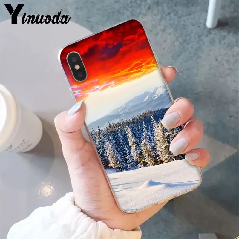 Yinuoda зимние снежные горы Sceneary Новинка чехол для телефона Fundas Крышка для iPhone 6S, 6 plus, 7, 7 plus, 8, 8 Plus, X Xs Макс 5 5S XR