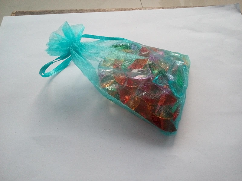 

100pcs 10*15 Lake Blue gift bags for jewelry/wedding/christmas/birthday Organza Bags with handles Packaging Yarn bag