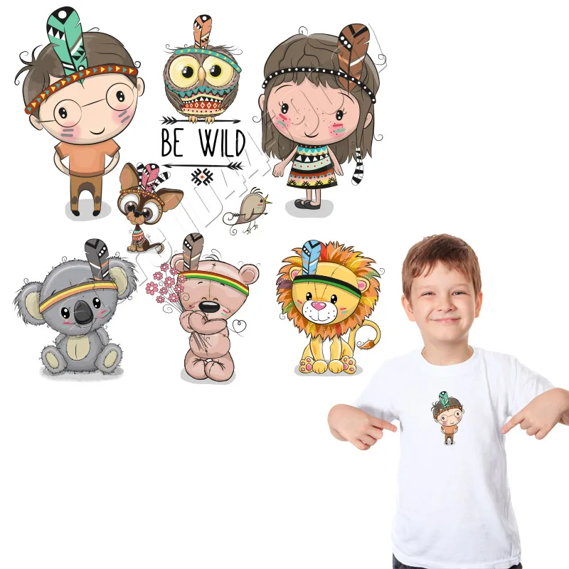 

Kawaii Patches Heat Transfer Stickers Easy Print Iron On Cartoon Parches Washable DIY Custom Accessory Applique