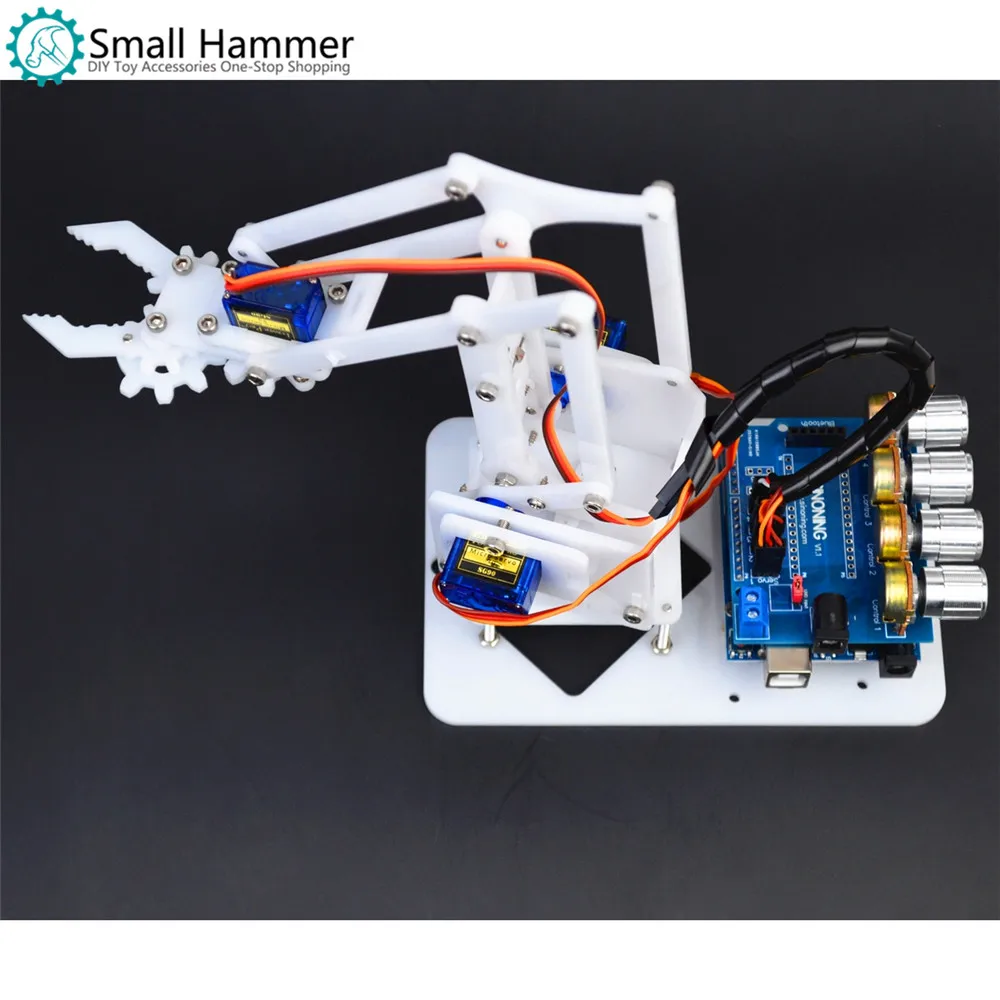 Fai da Te Robot Braccio Artiglio Arduino Servo Kit Meccanico Benna