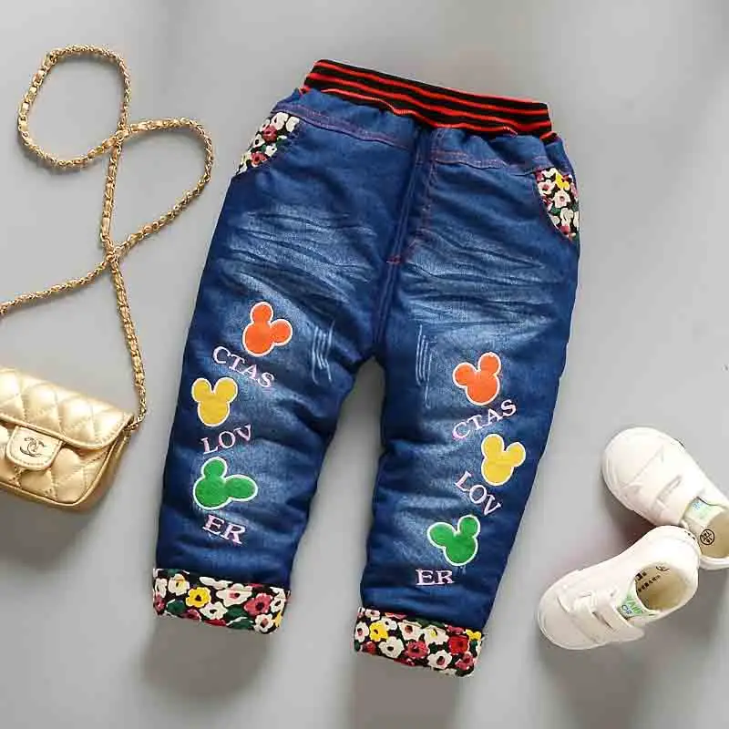 BibiCola winter newborn baby jeans fashion cartoon infant baby boy