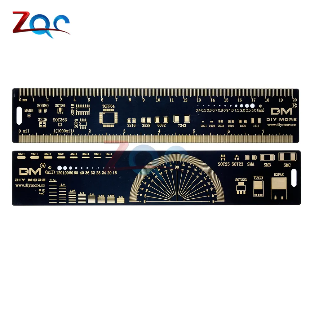 20cm PCB Reference Ruler v2 - 8" PCB Packaging Units for Arduino Electronic Engineers