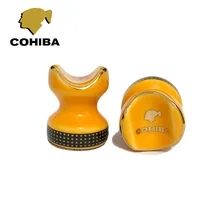 Одна пара аксессуары для сигар, керамический держатель для сигар COHIBA, пепельница, карманная подставка для сигарет, Портативная подставка для сигар