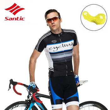 

Clearance Santic Padded Cycling Jersey Set Men Summer Breathable Cycling Clothing Bike Jersey Suit pro team ropa ciclismo
