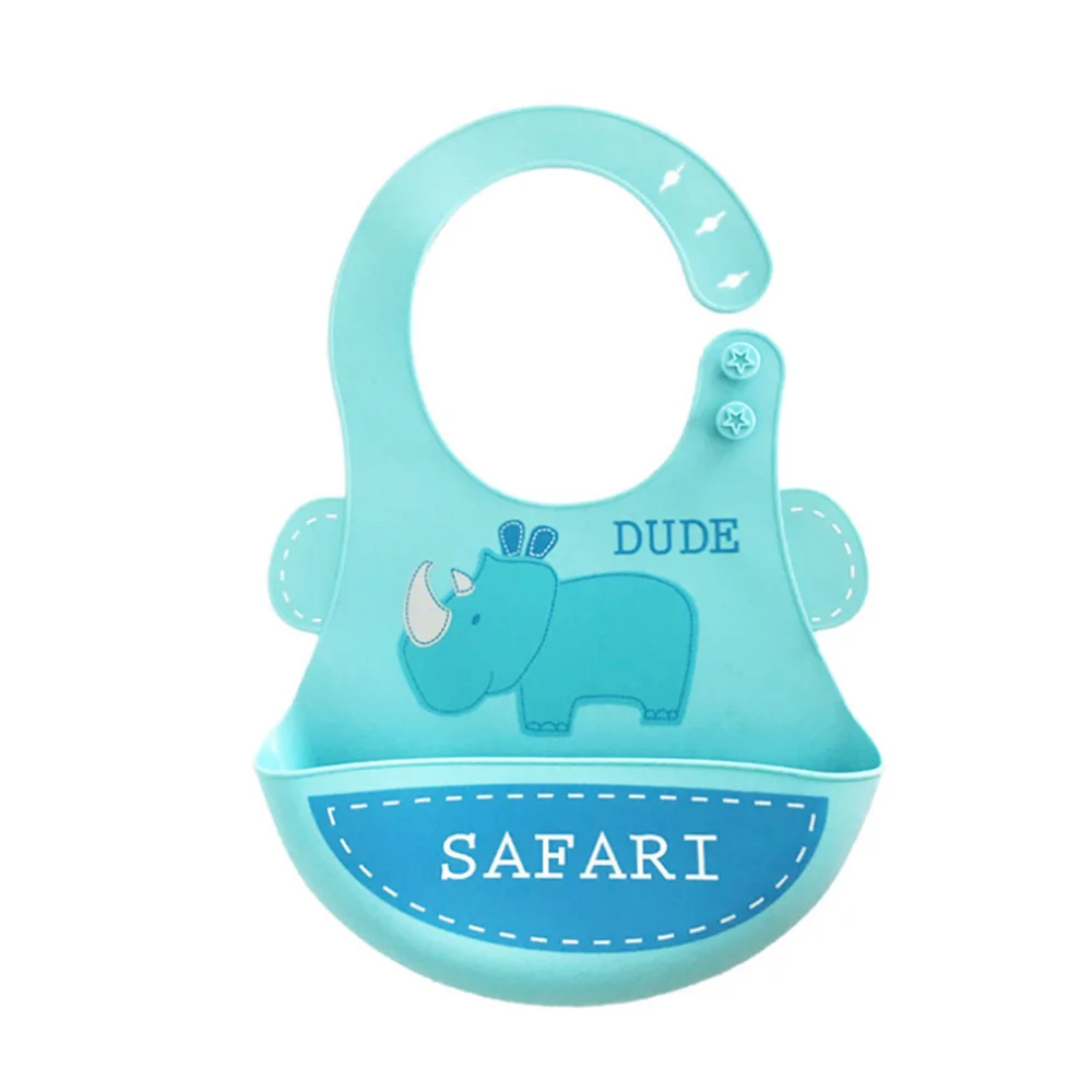 Baby Silicone Bibs Cartoon Foldable Adjustable Waterproof Feeding Aprons Stuff Girl Soft Fold Silica Gel Boy Accessories