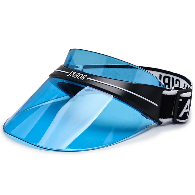 Summer Topless Plastic Headband Visors with Sharp peak Clear long visor