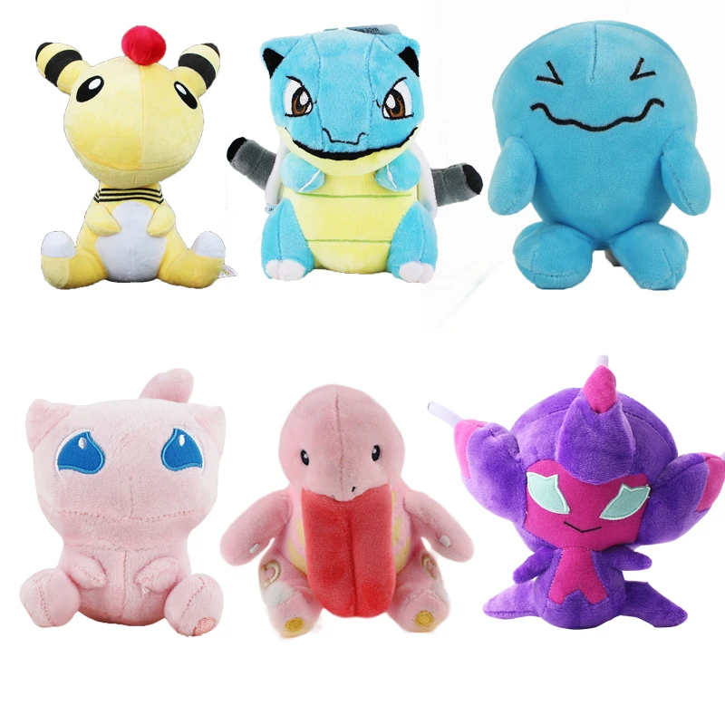 

Anime Pets Plush Toy Mew Ampharos Blastoise Wobbuffet Lickitung Poipole Soft Stuffed Dolls Gift for Children