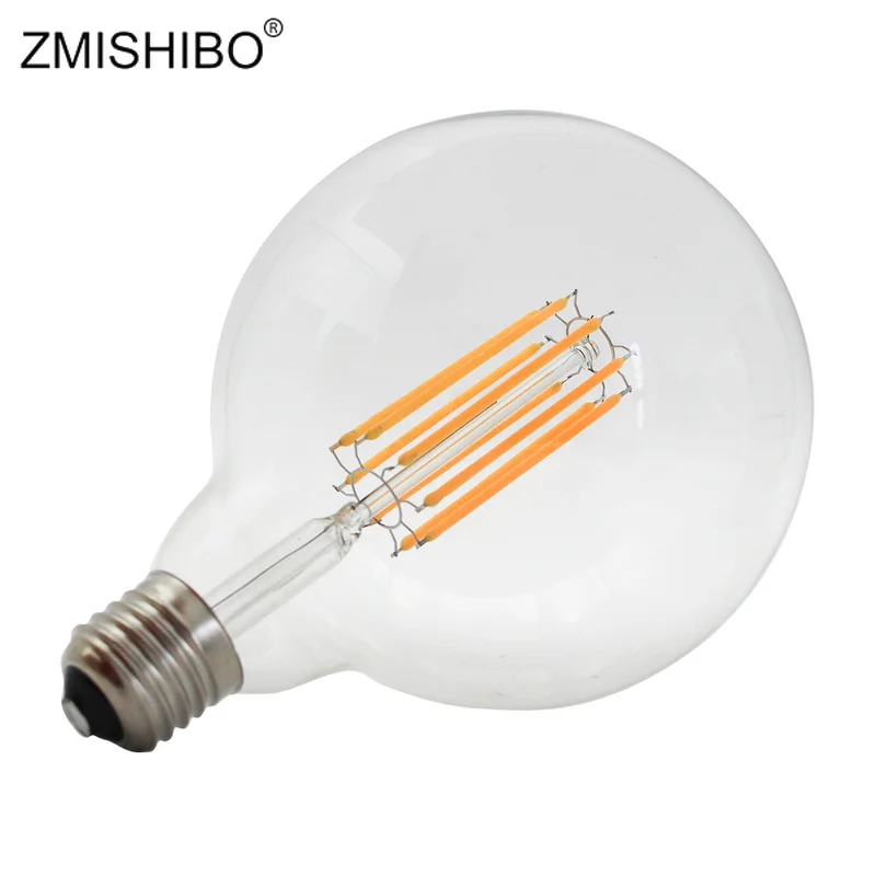 Светодиодная лампа накаливания ZMISHIBO 110 В/220 В 8 Вт 10 G125 G95 G80 A60 E27 теплое белое
