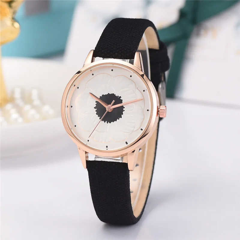

2019 New Women Watch 3bar Dress Leather Brand Women's Watches Ladies Vintage Flower Watch relogio montre femme