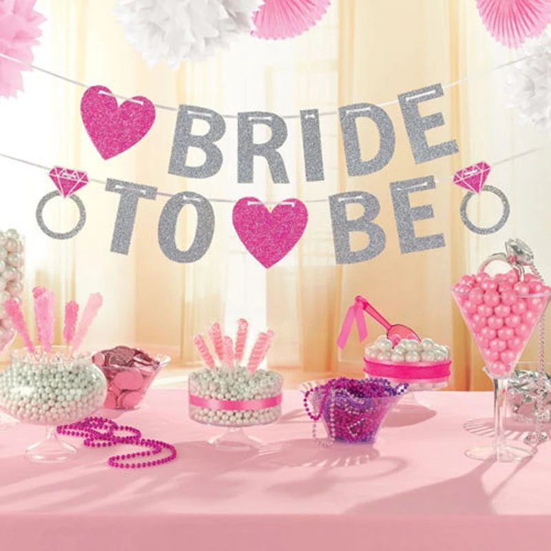 Beauty-Emily Shinny розовая невеста, чтобы быть повесить письмо Свадебные украшения для девичников аксессуары для девичника высота 16 см