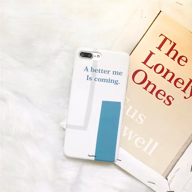 LUDI Hot INS Simple Geometric Soft Matte Phone Case for iphone 7 8 6 6s Plus Letter Print Phone Bags for iphone X    4