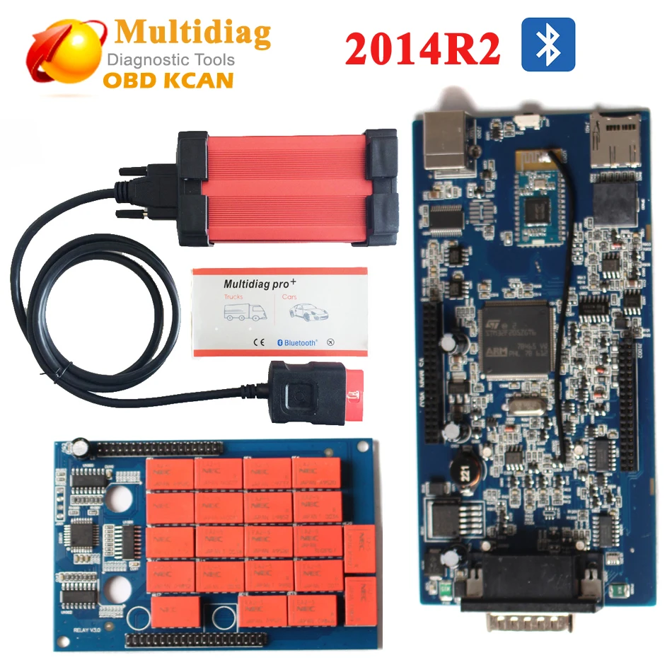 Tcs cdp 2014R2 multidiag pro с Bluetooth Multidiag Pro+ автоматический сканер multi-diag pro plus для автомобилей/грузовиков OBD2 как MVD tcs cdp