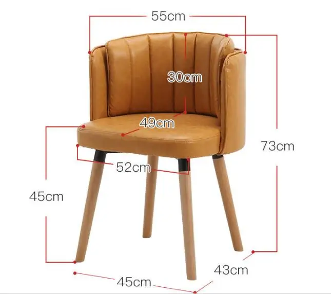 Louis Fashion Cafe Chairs Nordic Dining Modern Minimalist Family Solid Coffee Shop