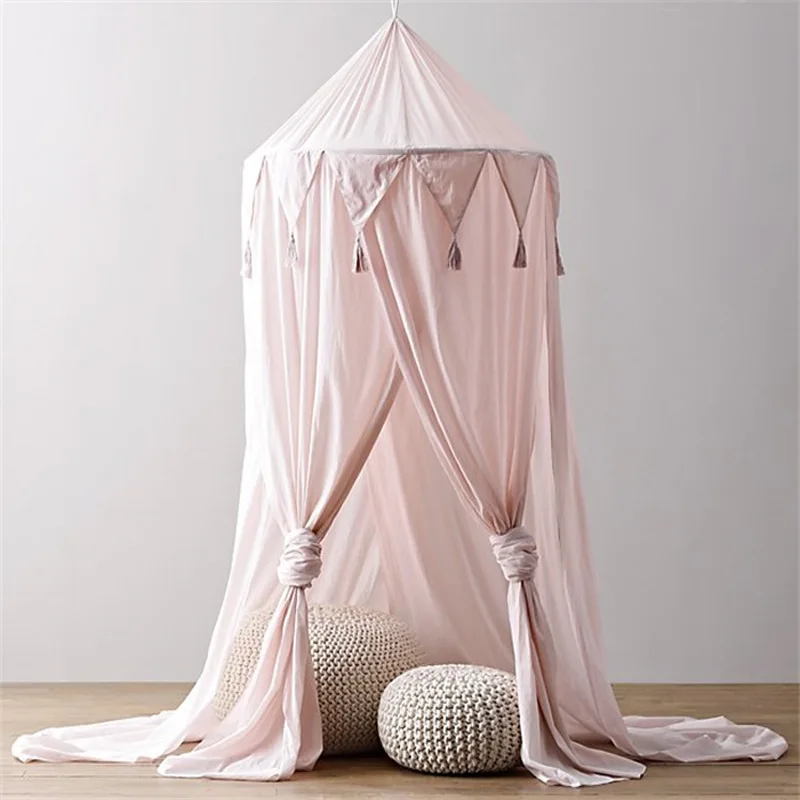 Детская кроватка палатка с кисточками кружевная детская кроватка кровать сетка палатки навес детская кровать москитная сетка для украшения детской комнаты