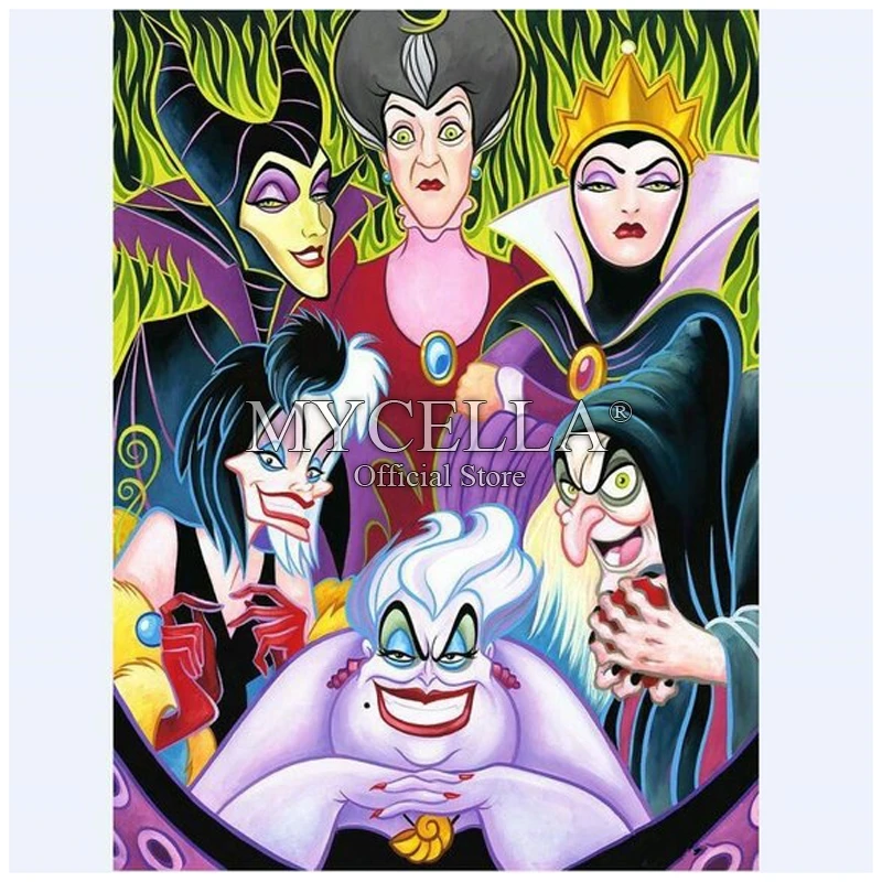 

Needlework Cartoon Full Square Drill 5D DIY Diamond Painting "Witches" 3D Embroidery Cross Stitch Rhinestone Mosaic Decor Art