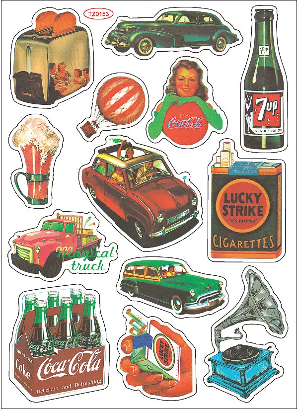 Vintage brief laptop stickers waterproof stickers computer stickers box