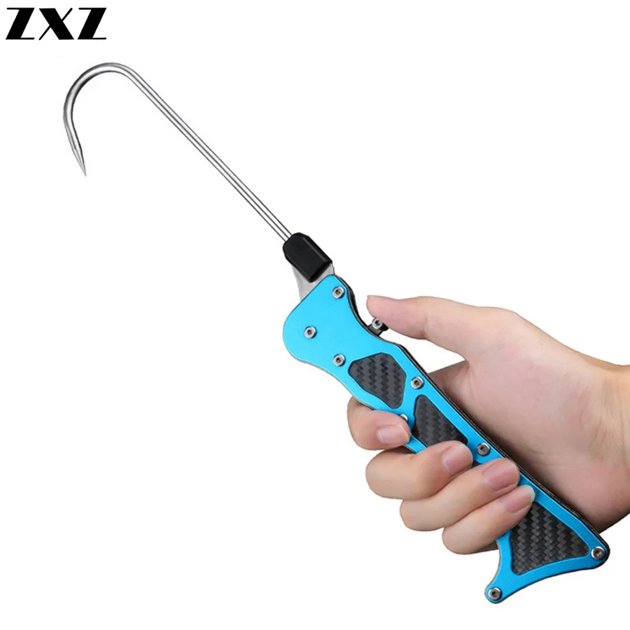 FoldableOutdoorFishGripPortableTelescopicSeaFishingGaff