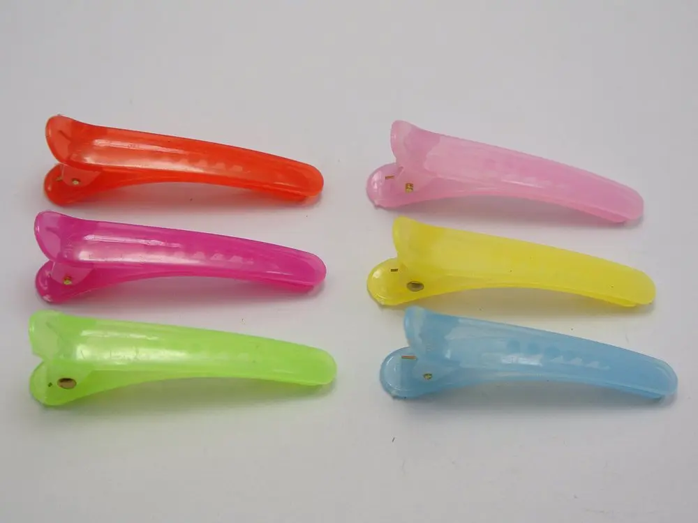 50 Mixed Colour Plastic Prong Alligator Hair Clips Bows DIY 45mmin