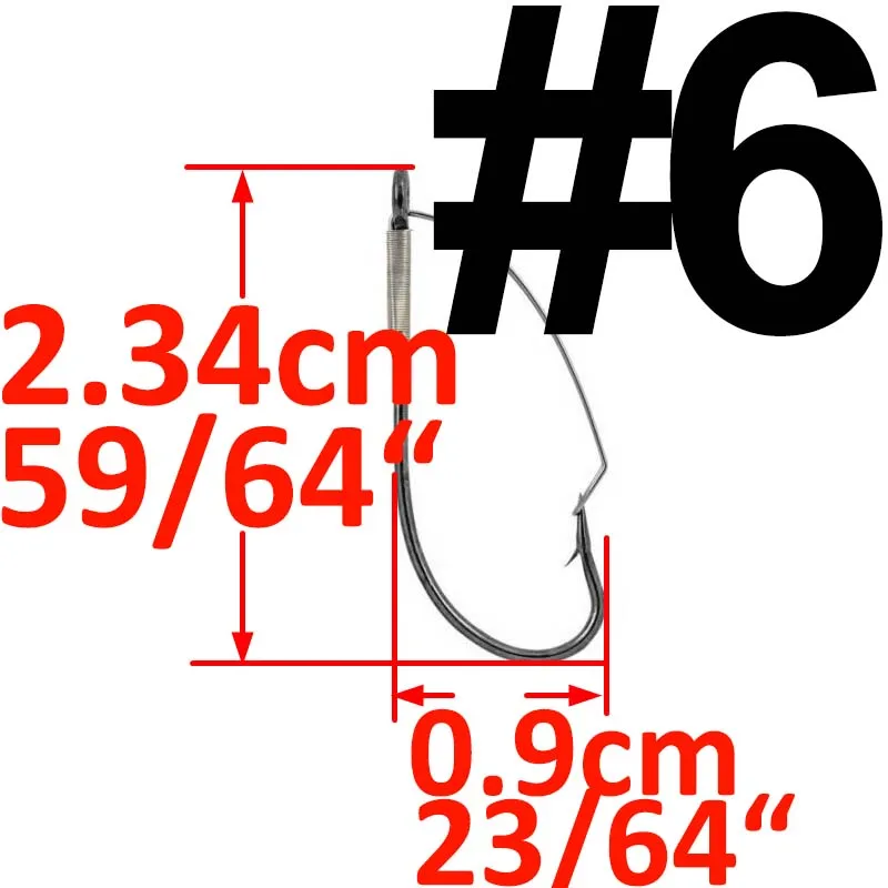 20 шт. без колючий рыболовный крючок Размеры 6-5/0 Высокоуглеродистая сталь бас один крючок - Цвет: 6