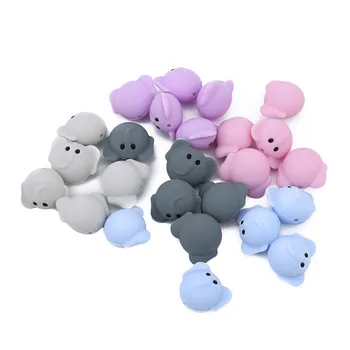 

5Pcs Elephant Silicone Beads Baby Teether Jewelry Teething Nursing Accessories Chew Toy For DIY Necklace Bracelet Pacifier Chain