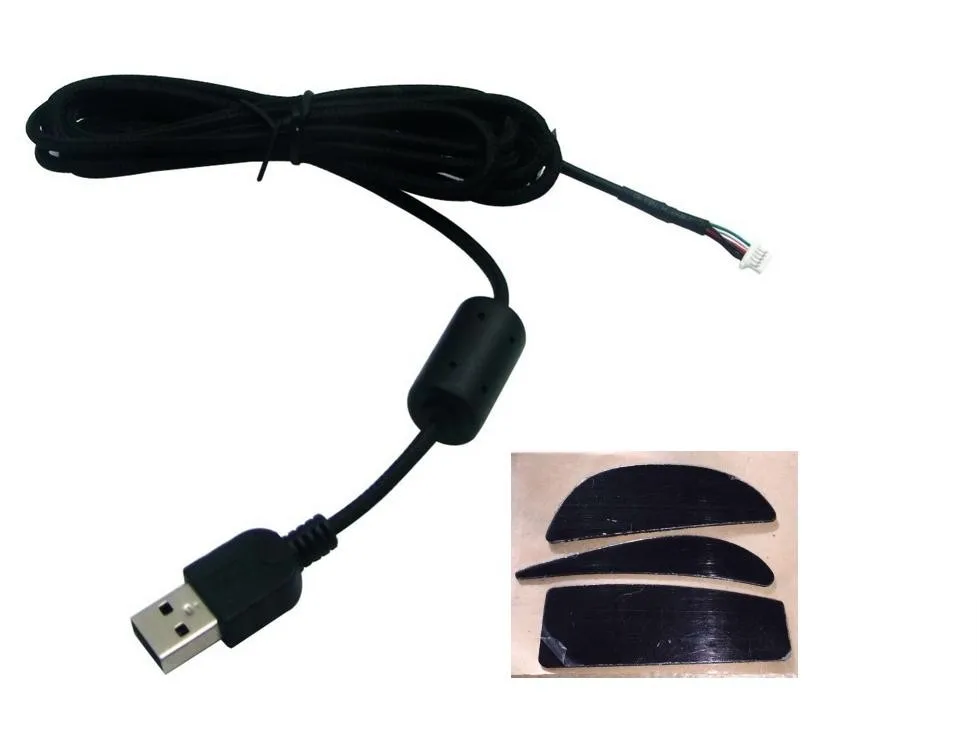 

Usb mouse cable mouse wire for Logitech G9 G9X braided wire Snakeskin line with 1 set mouse feet