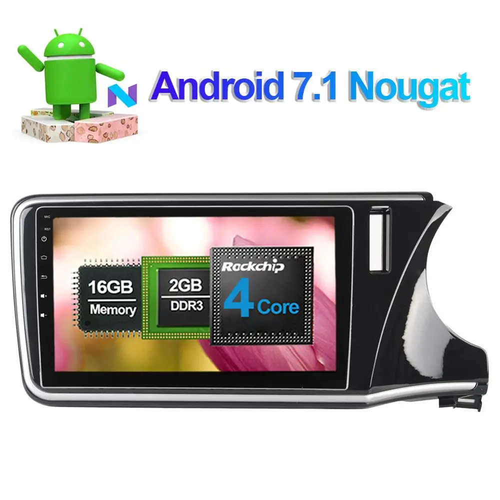 Discount 10.1 Inch Android IPS Screen Car Stereo Video Player For Honda City 2014- Right Hand Drive Car Radio GPS Navigation Multimedia 3