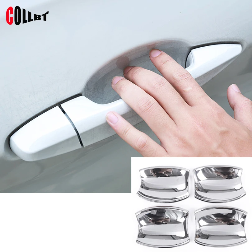 COLLBT 4Pcs/Set Car Door Handle Bowl Cover Exterior Decoration Trim For