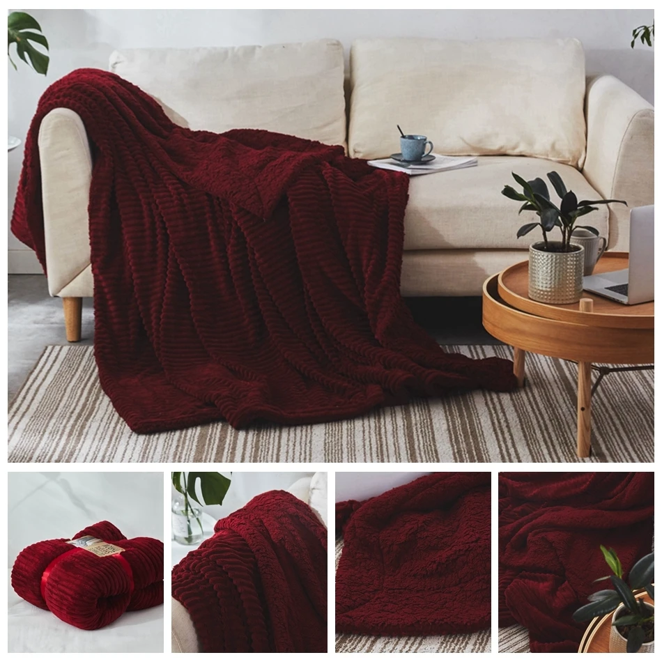 Plush Sherpa Throw Blanket Ultra Soft Super Luxurious Warm Weighted Blanket Luxury Faux Fur Brown Blanket
