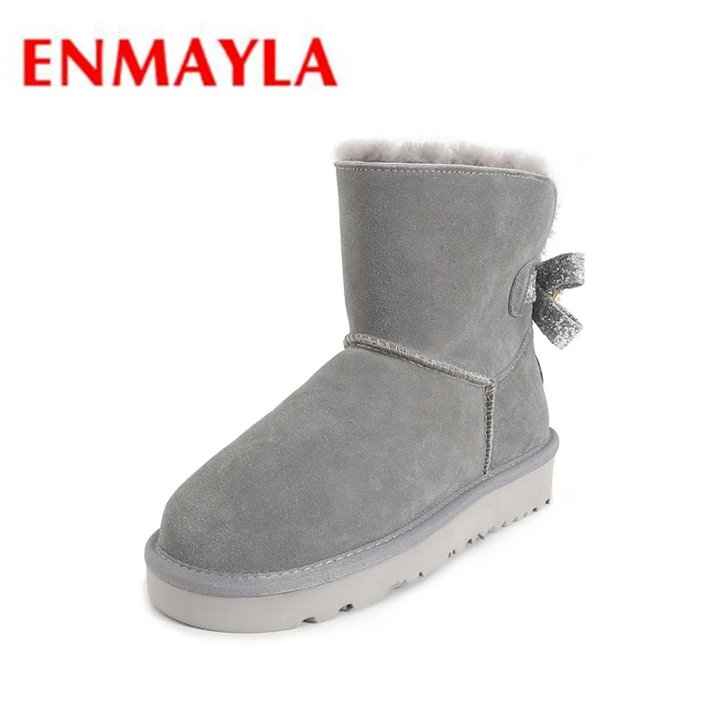 

ENMAYLA Round Toe Slip-On Shoes Woman Women Boots Winter Boots Women Botas Mujer Ugged Snow Boots Size 34-39 LY100