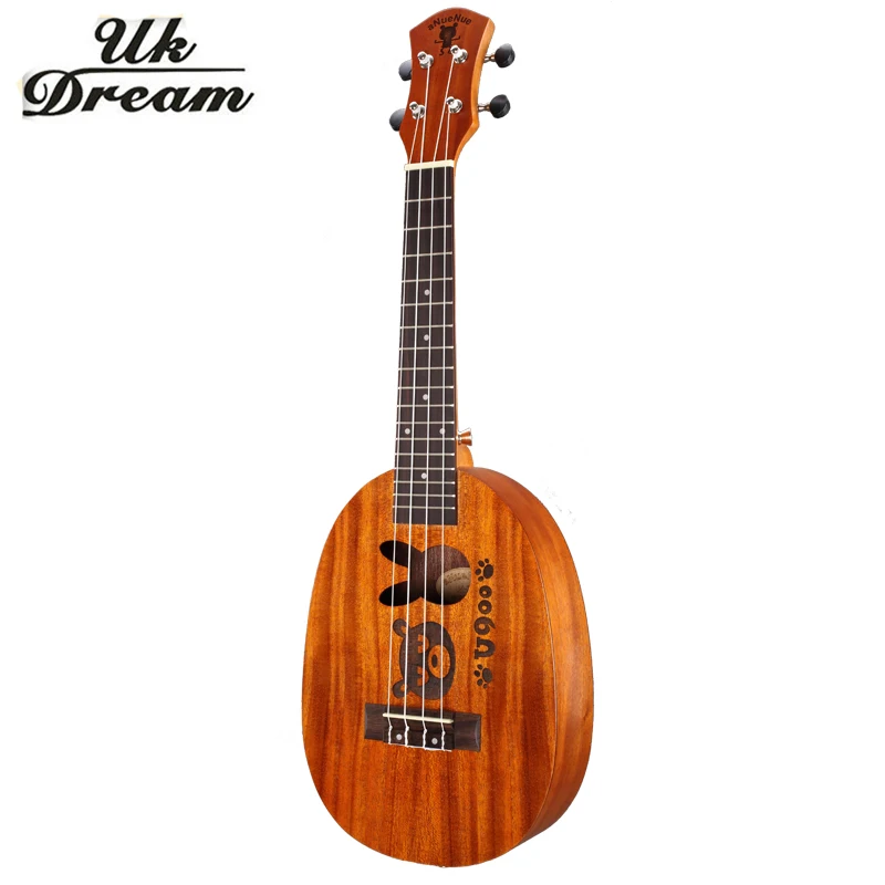 

23 Inch Wooden Guitar 18 frets Ukulele Couple Models Mahogany Mini Hawaii 4 Strings Guitars Pineapple Barrel Ukulele UC-BOTU