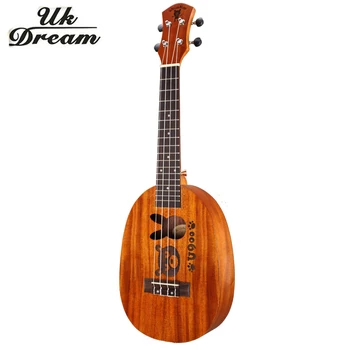

23 Inch Wooden Guitar 18 frets Ukulele Couple Models Mahogany Mini Hawaii 4 Strings Guitars Pineapple Barrel Ukulele UC-BOTU