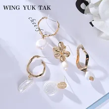 Wing yuk tak женские серьги, Необычные Модные ювелирные изделия, Классический белый пресноводный жемчуг, серьги-гвоздики, сережки oorbellen