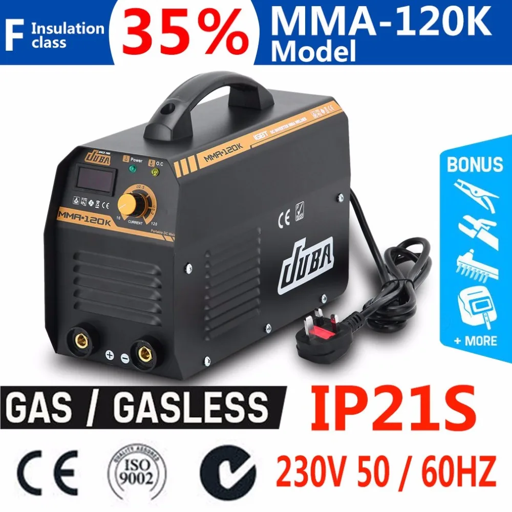 

New MMA-120K DC Inverter E-Hand Arc Welding Machine MMA Electrode Welding Equipment With Welding Accessories UK Plug