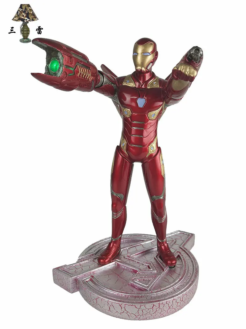 Marvel Мстители 3 Бесконечность войны вооруженных Железный человек Mark MK 50 светящийся ПВХ Фигурки игрушечные лошадки