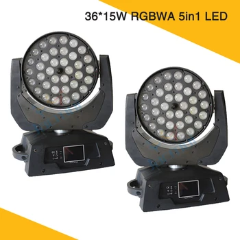 

(2Pcs/Lot) 36*15W Zoom Led Wash Ligh RGBWA 5in1 Stage Club Moving Head Dj Lighting