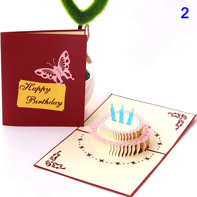  Handmade Birthday Greeting Card 3D Birthday Wedding Party Invitation Cards MYDING - 33002661115