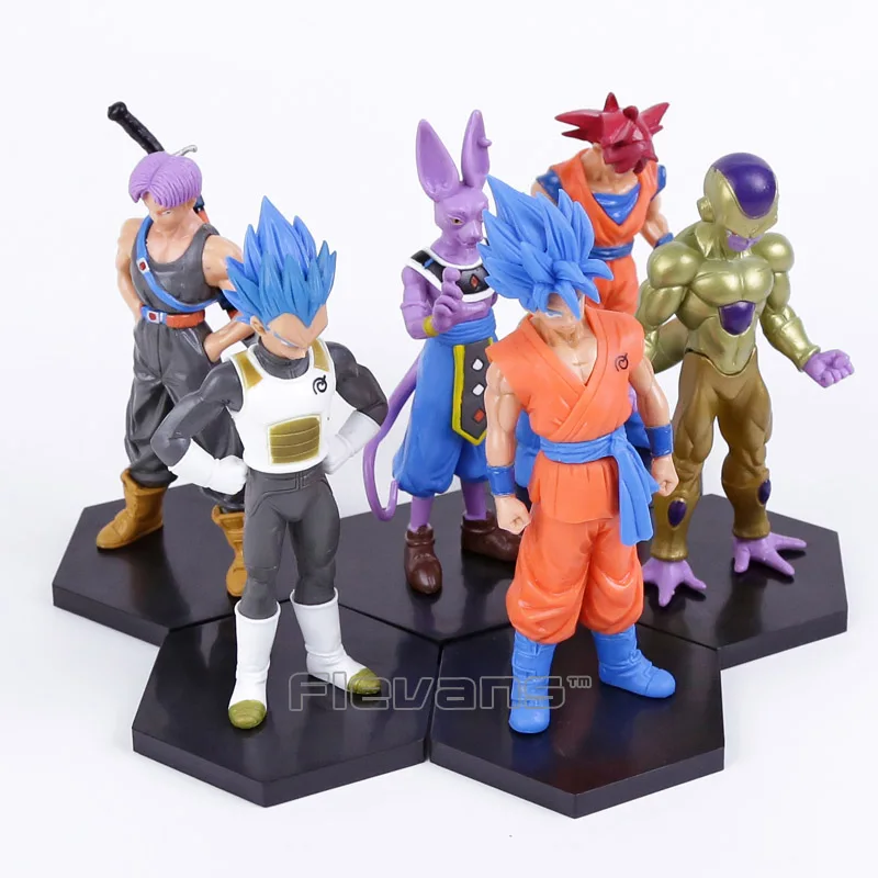 6 Pcs//Set Dragon Ball Super Beerus Goku Vegeta Frieza Figure Collectible Toy