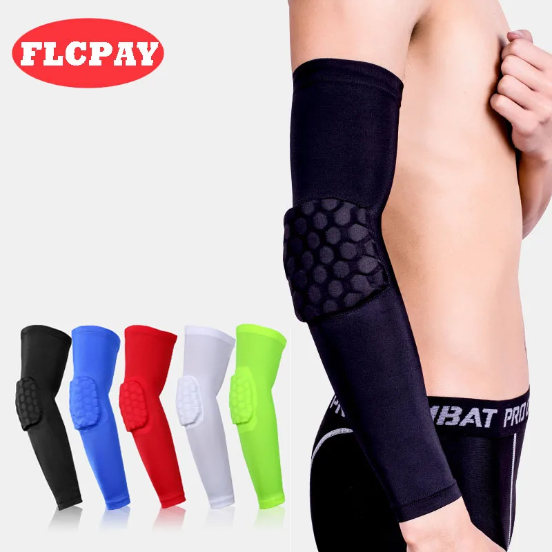 

1PCS Elastic Gym Sport Basketball Arm Sleeve Shooting Crashproof Honeycomb Elbow Support Pads Elbow Protector Guard Sport Safety