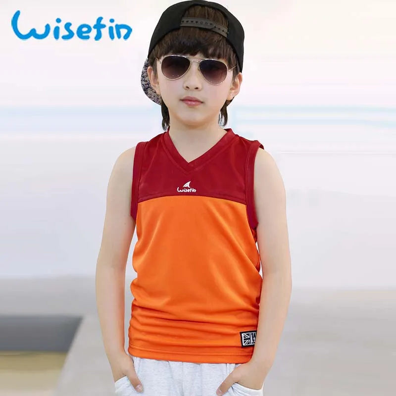 Wisefin Boys Summer Sleeveless T Shirt Sport Vest Polyester New Casual