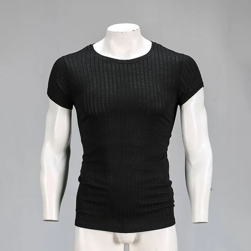 Осенняя мода, Мужская футболка, свитер с круглым вырезом, облегающая трикотажная одежда, мужские пуловеры с длинным рукавом, мужские футболки для фитнеса - Цвет: black29