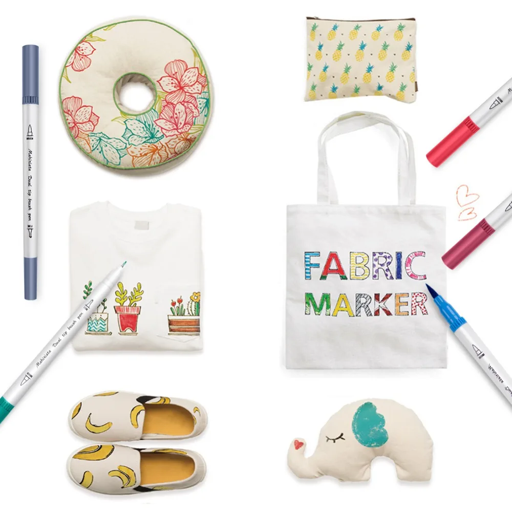 Billige Touchfive 60 72 100 120 Farben Dual Pinsel Spitze Marker Aquarell Stift Kunst Liefert Waschbar Stift Für zeichnung Malerei Skech Stift