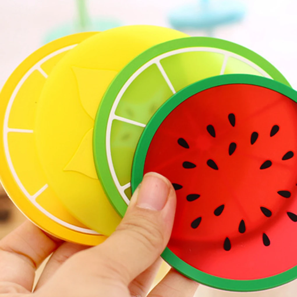

Hot Coaster Fruit Shape Silicone Cup Pad Slip Insulation Pad Cup Mat Pad Hot Drink Holder