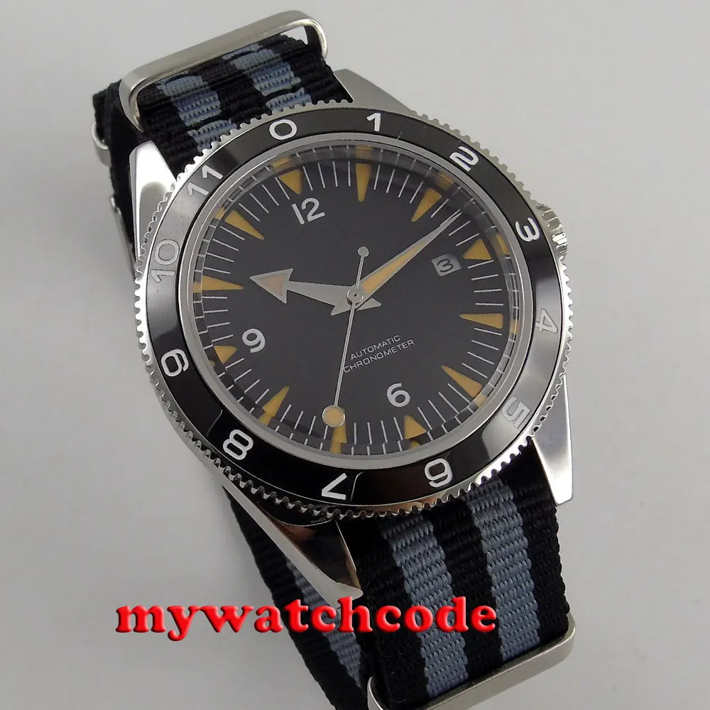 41 ملليمتر debert الأسود العقيمة الهاتفي مضيئة السيراميك الحافة miyota التلقائي رجالي الساعات الفاخرة العلامة التجارية الأعلى ساعات آلية D85B