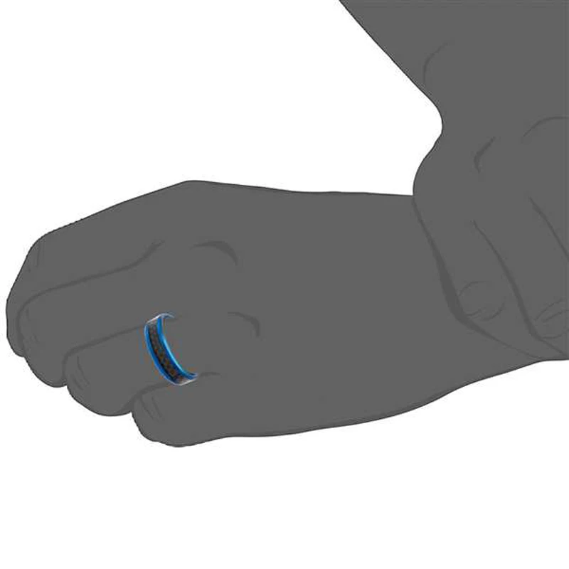 Модные 6 мм ширина карбида вольфрама кольца для мужчин IP голубое покрытие инкрустация черного углеродного волокна Размер 7-13