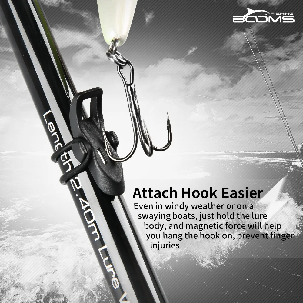 Booms Fishing HK1 магнитный крюк Хранитель держатели для удочки приманки Крючки безопасное хранение и 2O кольца рыболовные снасти аксессуары