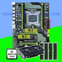 Купить со скидкой mobo HUANANZHI X79 Pro Материнская плата с двумя M.2 слот Процессор Xeon E5 2670 2,6 ГГц Оперативная память 32G(4*8G) видеокарта GTX750Ti 2G