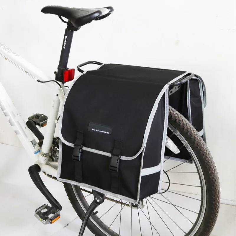 JOSPOWER, сумки на багажник для горного велосипеда, велосипедная двойная боковая задняя стойка, заднее сиденье, сумка для велосипеда, аксессуары для багажа - Цвет: Черный