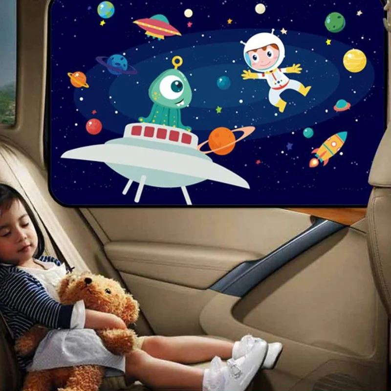 

1pc Universal Car Window Sun Shade Cover Curtain Magnetic Cartoon Cute Printed UV Protection Sunshade Cover For Baby Children