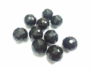 

12mm 480pcs/bag,20MM 105pcs/bag Black Acrylic Solid Many Faceted Beads For Kids Necklace Making !