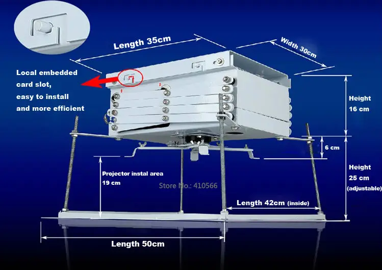 Прочный 100 см рабочая длина моторизованный потолочный кронштейн для проектора дешевая цена подъемник мотора с пультом дистанционного управления